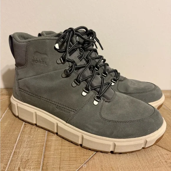 Sorel | Shoes | Sorel Mens Gray Leather Lace Up Explorer  display picture 3